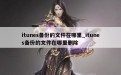 itunes备份的文件在哪里_itunes备份的文件在哪里删除